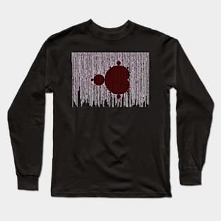 Mandelbrot Set Matrix Code (Red Oxblood Maroon) Long Sleeve T-Shirt